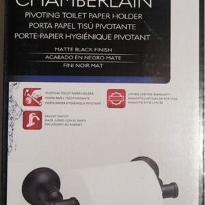 DELTA CML50-MB-R Chamberlain Wall-Mount Pivoting Toilet Paper Holder Matte Black
